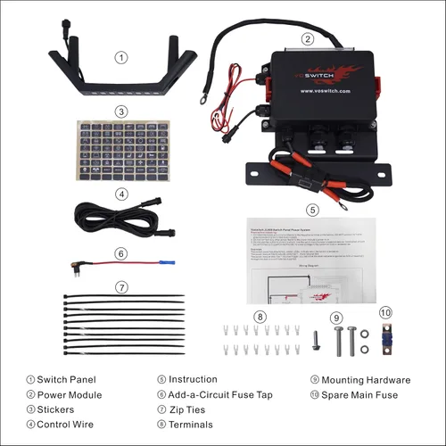 Miniatura 2 de Voswitch JL800 Panel de interruptores de agarre para Jeep Wrangler JL 2018-2023 y Gladiator 2020-2023