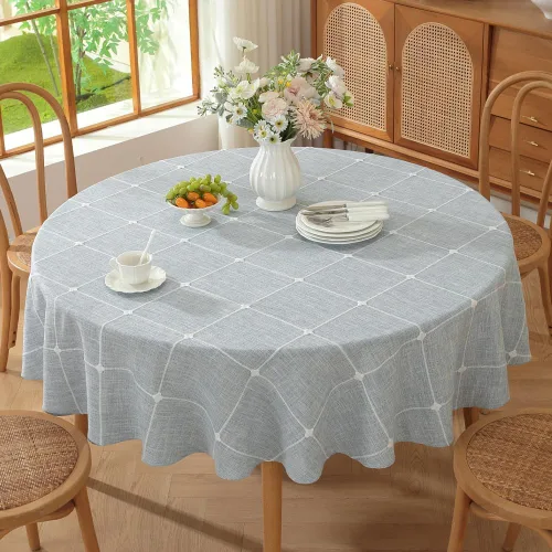 Miniatura 11 de TruDelve Cotton Square Tablecloths 52x52 Inch Card Table Tablecloth Blue Fabric Farmhouse Tablecloth(Blue,52"x52",Square)
