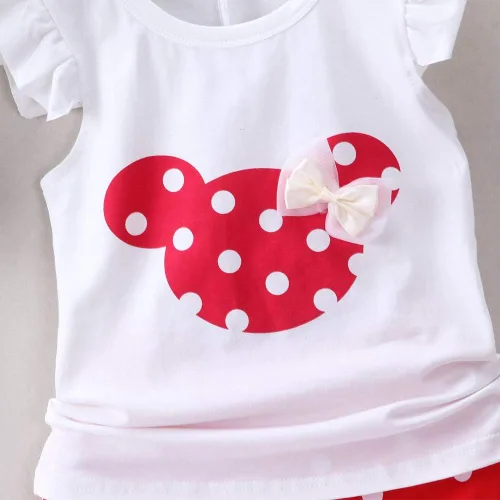 Miniatura 5 de MH-Lucky Conjunto de ropa para bebé niña de 2 piezas con camiseta + pantalones cortos