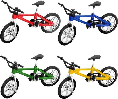 Novelty Place Mini Finger Bike – Juego de bicicleta en miniatura para niños y adultos – Colección de modelos de bicicleta de metal Decoración – 4