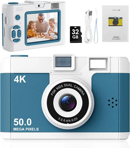 Miniatura 10 de Cámara para niños de 50.0 megapíxeles para niñas de 5 a 13 años con WiFi, MP3, grabación de video, videocámara digital para selfie para niños