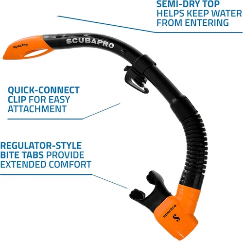 Miniatura 4 de SCUBAPRO Spectra Snorkel, Negro/Naranja