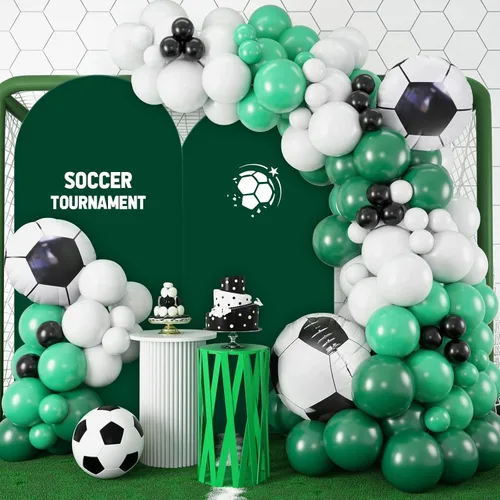 Miniatura 7 de AIBIIN Fondo de pared de arco verde de 3.3 x 7 pies, cubierta de marco de arco redondo esmeralda de 2 lados para boda, despedida de soltera