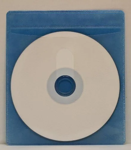 mediaxpo Fundas de plástico de doble cara para CD de alta calidad, funda de plástico para CD para máxima protección y organización (azul) (paquete