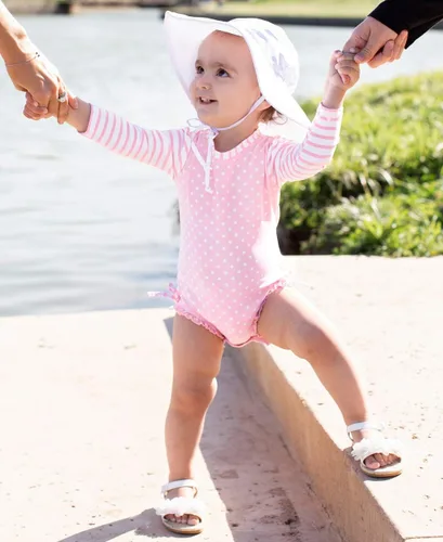 Miniatura 2 de RuffleButts - Gorro de sol para bebés y niñas pequeñas con protección solar UPF 50+ y ala ancha