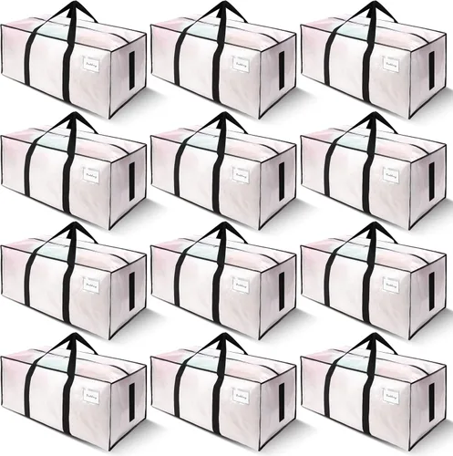 Miniatura 22 de SWEET DOLPHIN Paquete de 8 bolsas de mudanza resistentes de 200 libras con asas envolventes, bolsas de almacenamiento extra grandes para ahorrar