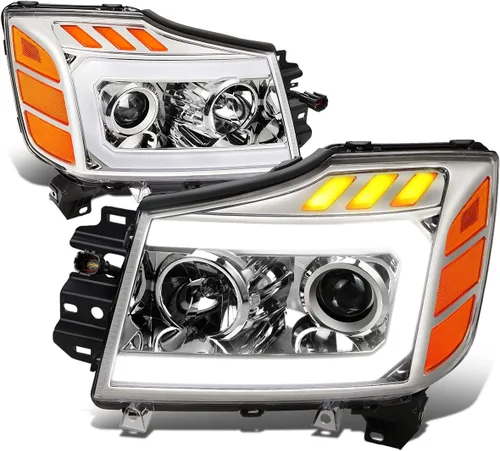Miniatura 8 de Auto Dynasty Conjunto de faros LED DRL compatibles con Nissan Titan Armada 2004-2015, faros delanteros 3D DRL del lado del conductor y del pasajero