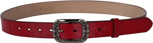 Miniatura 275 de Cinturón de cuero clásico con hebilla de metal para mujer con vestido de jeans