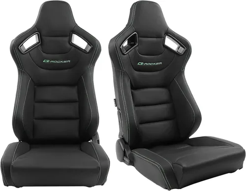 Miniatura 13 de FREEMOTOR802 Asientos universales para vehículos de carreras, asientos deportivos reclinables con deslizadores de doble bloqueo ajustables, 1 par