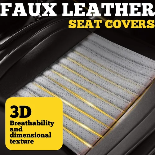 Miniatura 7 de LINGVIDO Fundas de asiento de automóvil, transpirables e impermeables, de piel sintética para autos, SUV, camiones, sedán, funda de asiento Gris +
