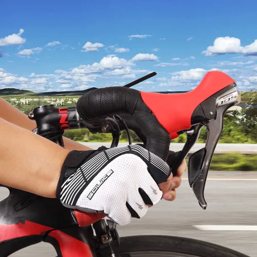 Miniatura 5 de Souke Sports Guantes de ciclismo Guantes acolchados de medio dedo para bicicleta con absorción de golpes, antideslizantes, transpirables, MTB