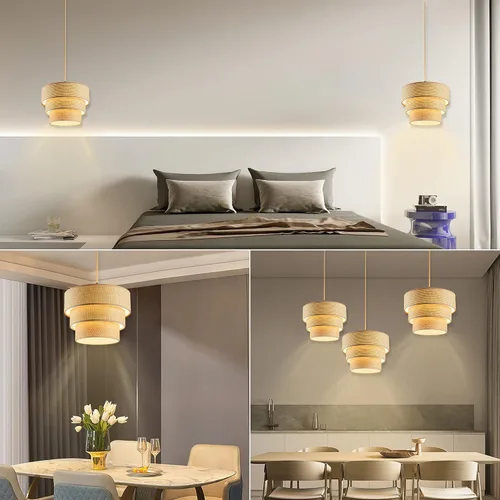 Miniatura 7 de Lámpara colgante enchufable, lámpara colgante con interruptor regulable, accesorios de luz colgante con cable de 15 pies, luz colgante con pantalla