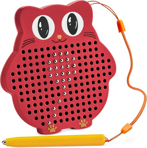 Miniatura 9 de AYNAT FUN Tablero de dibujo magnético para niños y niños pequeños con cuentas y lápiz óptico magnético, juguete de viaje magnético para actividades
