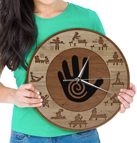 Miniatura 7 de The Geeky Days Reloj de pared impreso de terapia física de masaje, cuarzo silencioso, masaje para personas, relajarse, cuidado corporal, spa, salón
