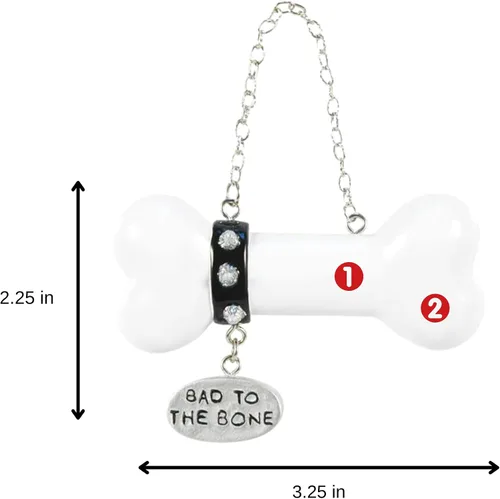Miniatura 4 de Adorno de Navidad personalizado para perros 2025 – Bad to The Bone – Recuerdo personalizado para mascotas – Nuevo adorno para cachorros – Primera