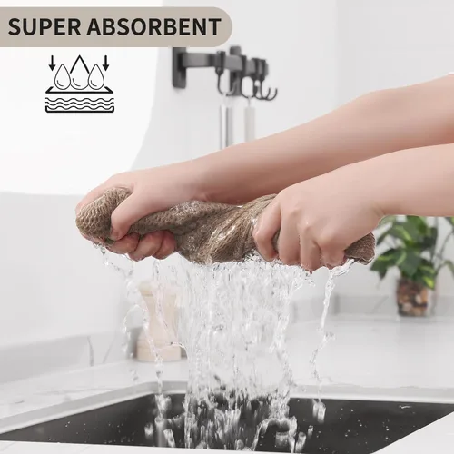 Miniatura 254 de Kitinjoy - Paños de cocina de 100 % algodón, tela de tejido gofrado, paño de limpieza ultrasuave, absorbente y de secado rápido. Beige