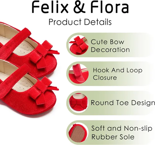Miniatura 143 de Felix & Flora Zapatos de bebé de suela suave - Zapatos de bebé para caminar, mocasines, suela de goma, zapatos de cuna