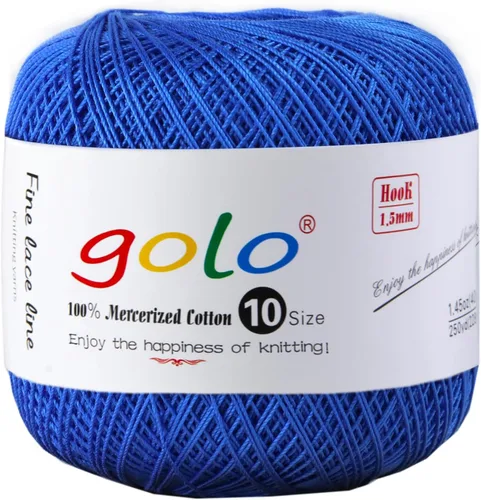 Miniatura 43 de Golo - Bolas de hilo para crochet de algodón tamaño 10, color algodón para crochet D-Fresa D078-fresa