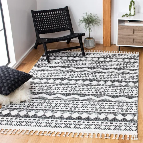 Miniatura 9 de SAFAVIEH Tapete grueso marroquí con borlas, 2 pies 2 pulgadas x 9 pies, color marfil y beige, no desprende pelusa y de fácil cuidado, 0.75 pulgadas