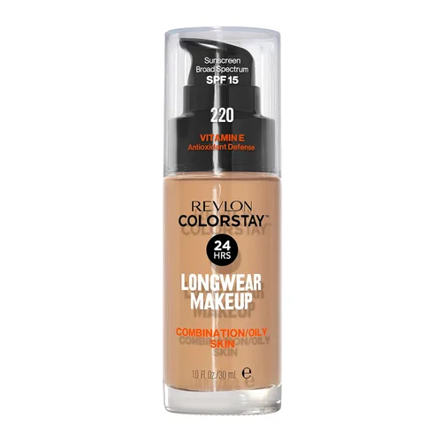 Miniatura 40 de Base líquida de Revlon ColorStay Maquillaje facial para piel mixta y grasa, SPF 15, cobertura media-completa con acabado mate, beige solar (392), 1