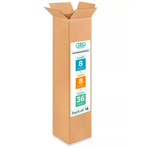 Miniatura 16 de IDL Packaging Paquete de 5 cajas de envío altas de 8 x 8 x 48 pulgadas, extra resistentes de 200 libras frente a caja regular, cajas de mudanza