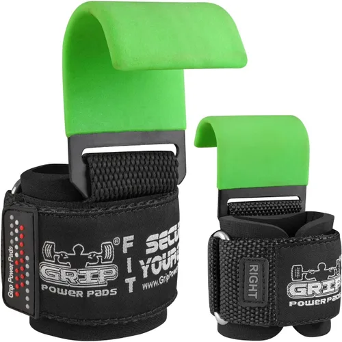 Miniatura 2 de Ganchos de acero para levantamiento de pesas de alta resistencia, juego de 2 guantes de entrenamiento acolchados de alta calidad