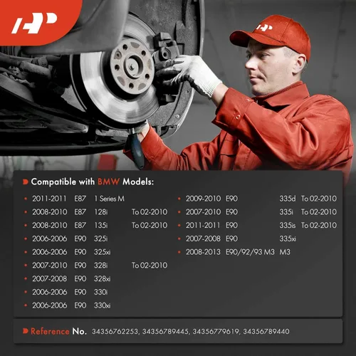 Miniatura 3 de A-Premium Sensores de desgaste de pastillas de freno de disco delanteras y traseras compatibles con BMW 325i, 325xi, 328i, 328xi, 330i, 330xi, 335i