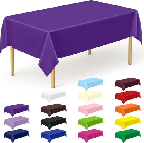 Miniatura 46 de Suministros de regreso a clases, 2 manteles de 108 x 54 pulgadas, manteles desechables coloridos para el primer día de escuela, rectangular