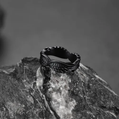Miniatura 9 de FaithHeart Anillos góticos punk del diablo mal de ojo, anillo de motociclista de acero inoxidable con garra de dragón y águila para hombres