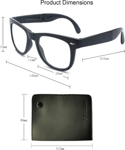 Miniatura 5 de Gafas de lectura plegables de plástico retro unisex con bolsa