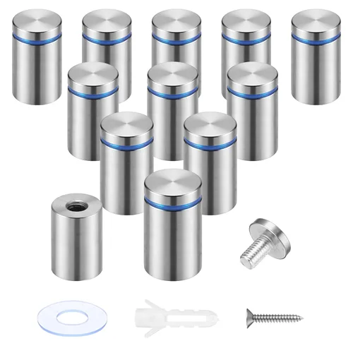 Miniatura 8 de Pelopy 8 Piezas Tornillos Separadores de Letreros Tornillos para Publicidad Acero Inoxidable Soportes Separadores de Pared Clavo de Vidrio Acrílico