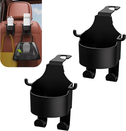 2 soportes para reposacabezas de asiento, 3 en 1, soporte multifuncional para teléfono celular, soporte colgante para bolso de compras, gancho de