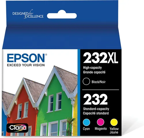 Miniatura 2 de Epson T232 Color de capacidad estándar y multipaquete negro de alta capacidad y cartucho de tinta negra T232, alta capacidad
