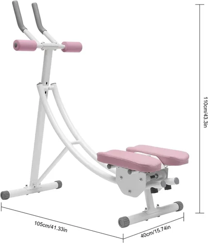 Miniatura 4 de Ab Machine Abs Equipo de entrenamiento para gimnasio en casa, máquina de ejercicios abdominales de núcleo plegable, equipo deportivo y de Rosa-B