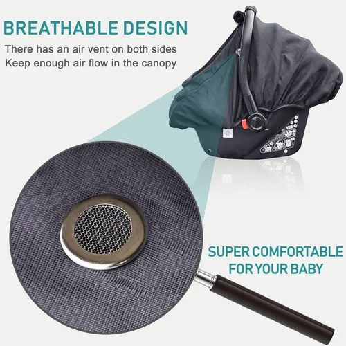 Miniatura 3 de YVMVDV - Funda impermeable para asiento de automóvil para bebé, funda de asiento de automóvil patentada para clima frío para bebés, toldo de asiento