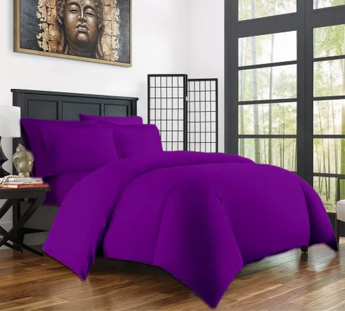 Miniatura 5 de Juego de funda de edredón, tamaño King Alaskan de 136 x 120 pulgadas, juego de ropa de cama de satén de 600 hilos de 3 piezas, funda de edredón 100%