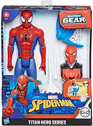 Miniatura 3 de Marvel Spider-Man Titan Hero Series Blast Gear figura de acción de juguete con lanzador, 2 proyectiles y 3 accesorios de armadura, para niños a