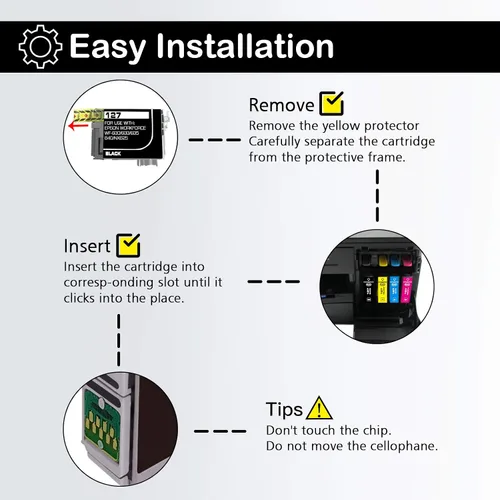 Miniatura 3 de Paquete de 4 cartuchos de tinta de repuesto T127 para Epson 127 T127 uso para Workforce 545 845 645 WF-3540 WF-3520 WF-7010 WF-7510 WF-7520 NX530