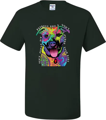 Miniatura 12 de Camisetas divertidas para hombre Don't Judge My Pitbull I Won't Judge Your Kids Púrpura