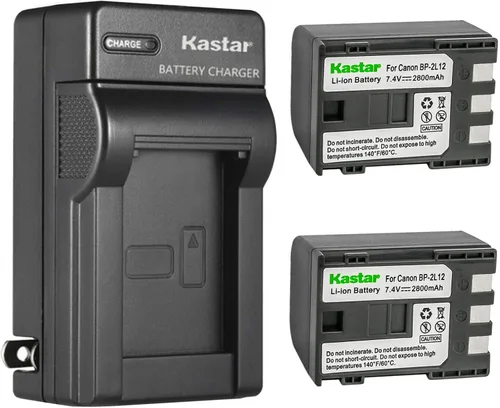 Kastar Paquete de 2 baterías y cargador de pared de CA de repuesto para Canon VIXIA HF R11, HG10, HV20, HV30, HV40, ZR100, ZR200, ZR300, ZR400,