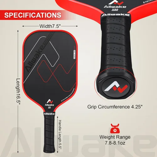 Miniatura 2 de T700 Carbon Fiber Pickleball Paddles - USAPA Approved 8.0oz Lightweight Design Honeycomb Polymer Core for Control & Power Textured Surface +