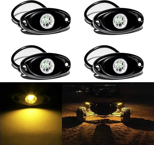 Miniatura 16 de Luces de roca LED 4PODS, de neón impermeable, luz para bajos de la carrocería para automóvil, camioneta, ATV, UTV, SUV, Jeep Offroad, lancha Blanco