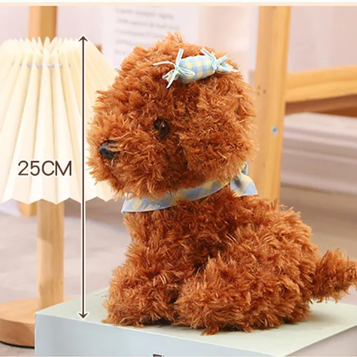 Miniatura 3 de Peluche de perro de 8 pulgadas, juguete de peluche para perro, gran regalo para niños en casa (marrón)