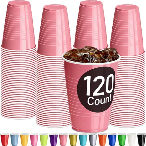 Miniatura 28 de DecorRack - Vasos desechables y reutilizables de 12 onzas para fiestas de cumpleaños, despedidas de soltera, campamentos, eventos en interiores y al