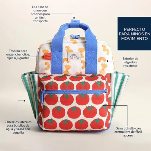 Miniatura 4 de Itzy Ritzy Mochila para niños pequeños – Bolsa de guardería – Cuenta con correas ajustables para el hombro, 2 bolsillos laterales e interior Pasta.