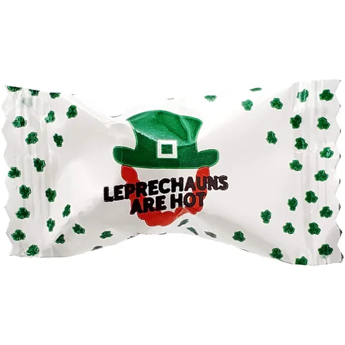 Miniatura 4 de Caramelos de menta irlandesa de San Patricio, paquete de 55 mentas después de la cena, caramelo de mantequilla y menta, diseño de leprauchan verde