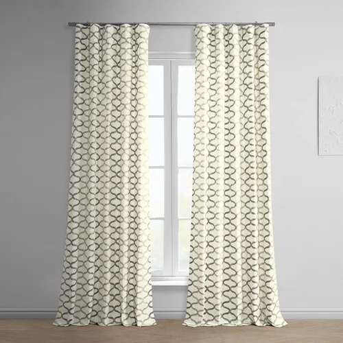 Miniatura 16 de HPD Half Price Drapes Cortinas florales de algodón de lujo con estampado de 84 pulgadas de largo (1 panel), modernas cortinas de oscurecimiento