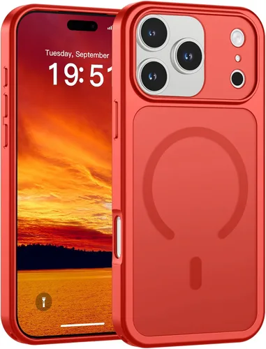Miniatura 69 de SUPFINE Funda magnética para iPhone 11 Pro Max (compatible con MagSafe) (protección contra caídas de grado militar), delgada, translúcida mate, a
