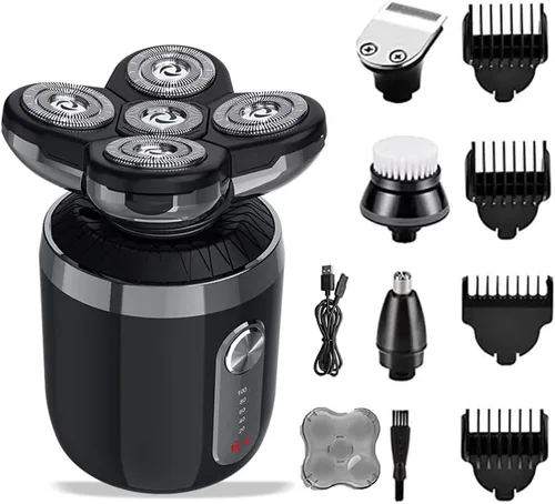 Miniatura 3 de Upgrade 7 Heads - Afeitadora eléctrica 5 en 1 para hombres calvos, maquinilla de afeitar eléctrica multifuncional para hombres, kits de recortadora