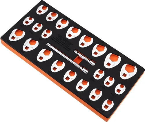 Miniatura 10 de VEVOR Juego de llaves de racores, 1/2" de transmisión 14 piezas SAE (1-1/16" - 2") Juego de llaves de racores con bandeja de almacenamiento